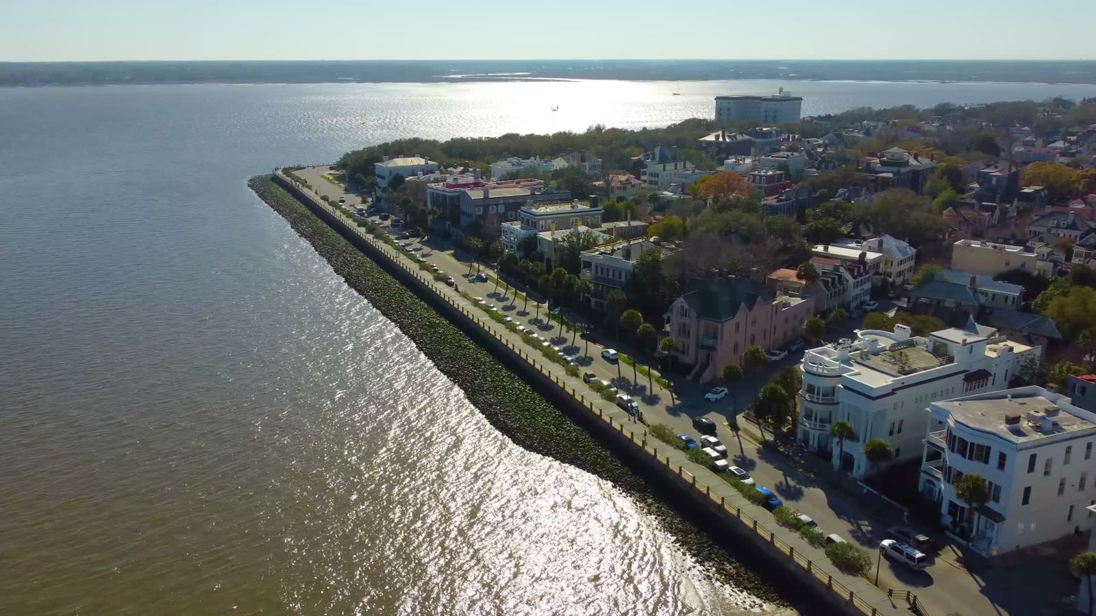 aerial-view-of-city-coastline-and-ocean.mp4