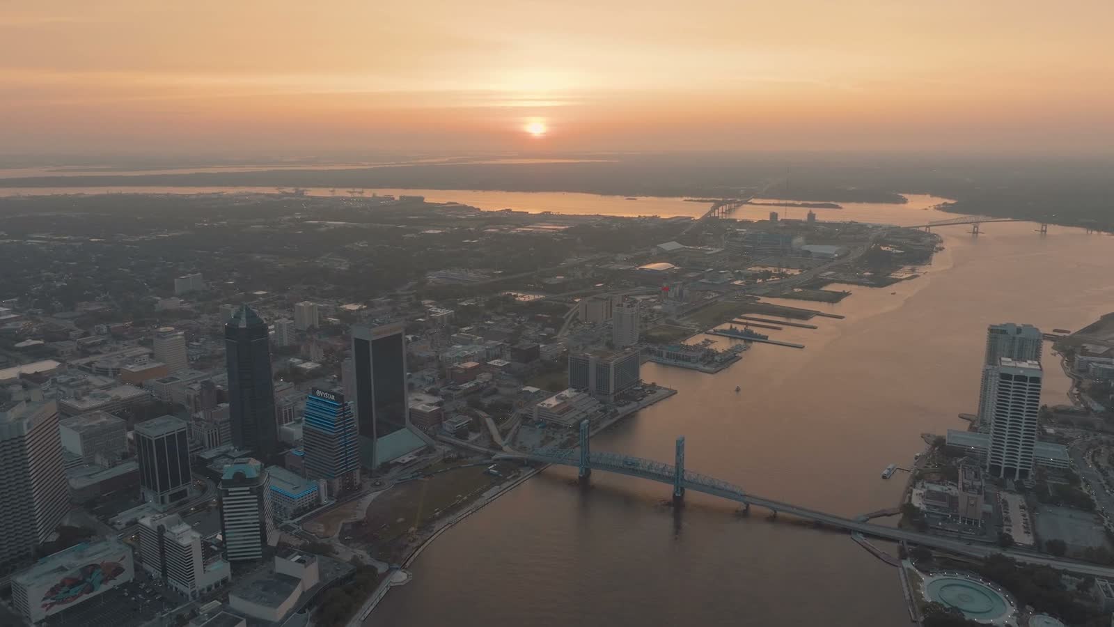 aerial-view-of-jacksonville-at-sunrise.mp4