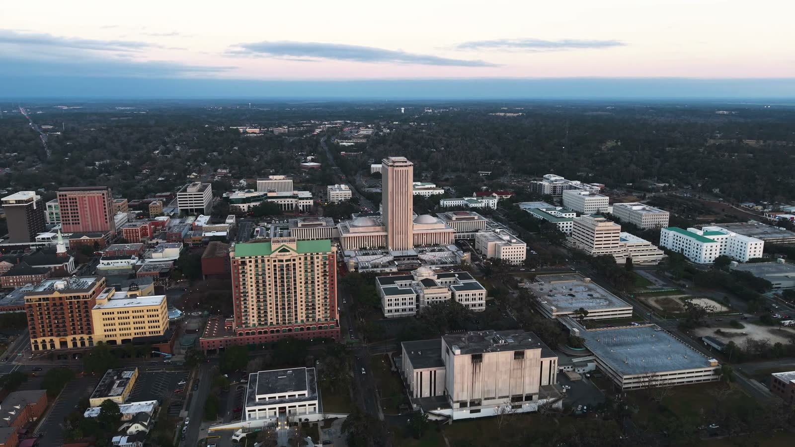 aerial-view-rotating-away-from-downtown-tallahasse.mp4