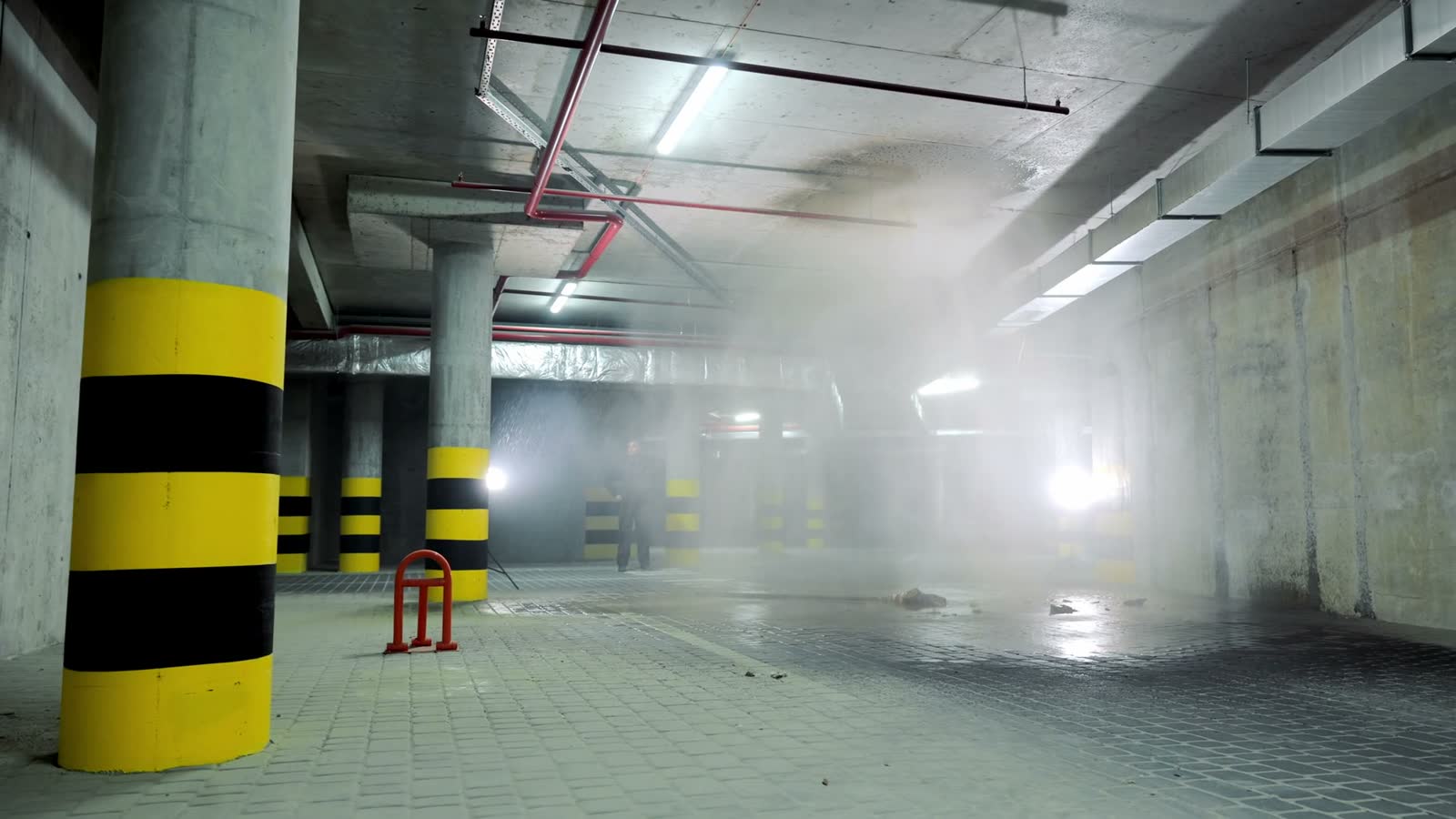breakthrough-of-a-water-pipe-in-an-underground-par.mp4