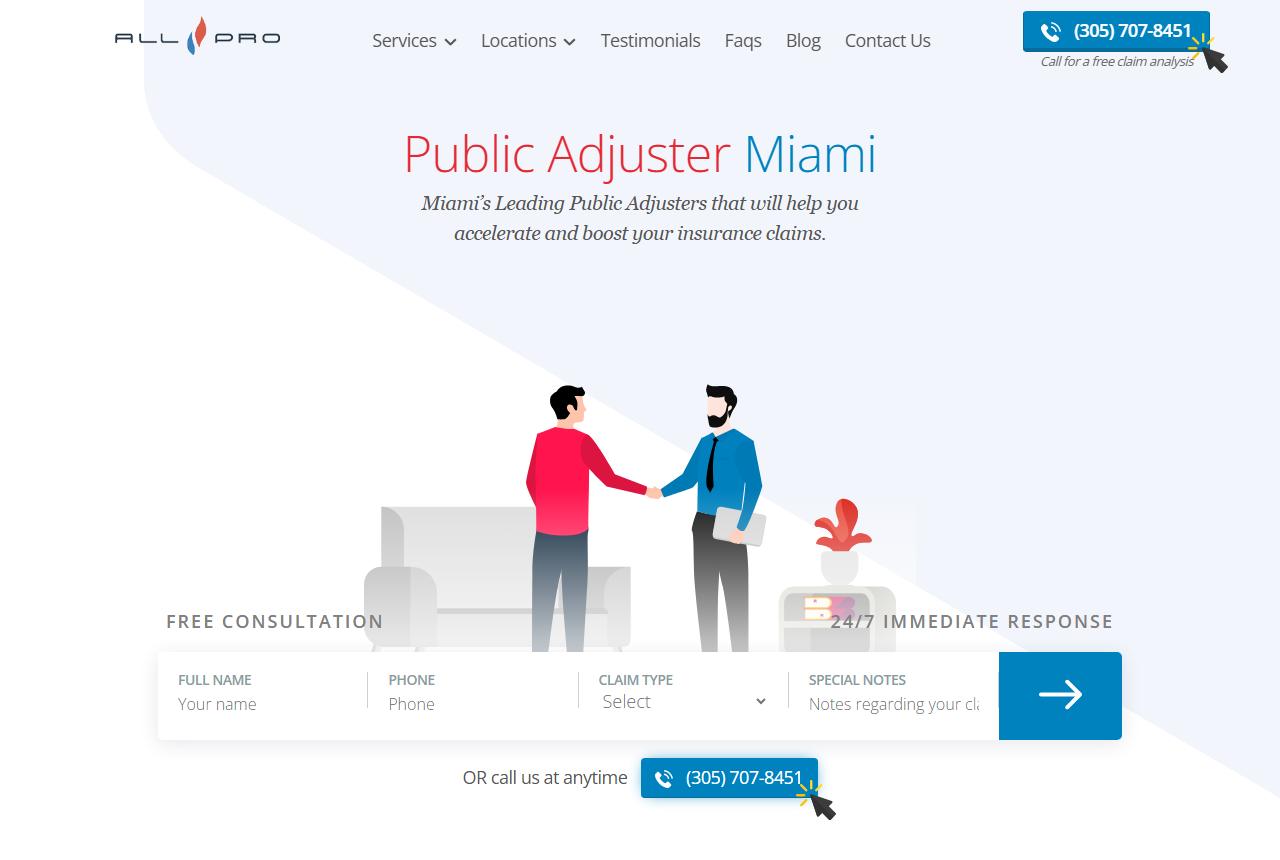 All PRO Adjusters website