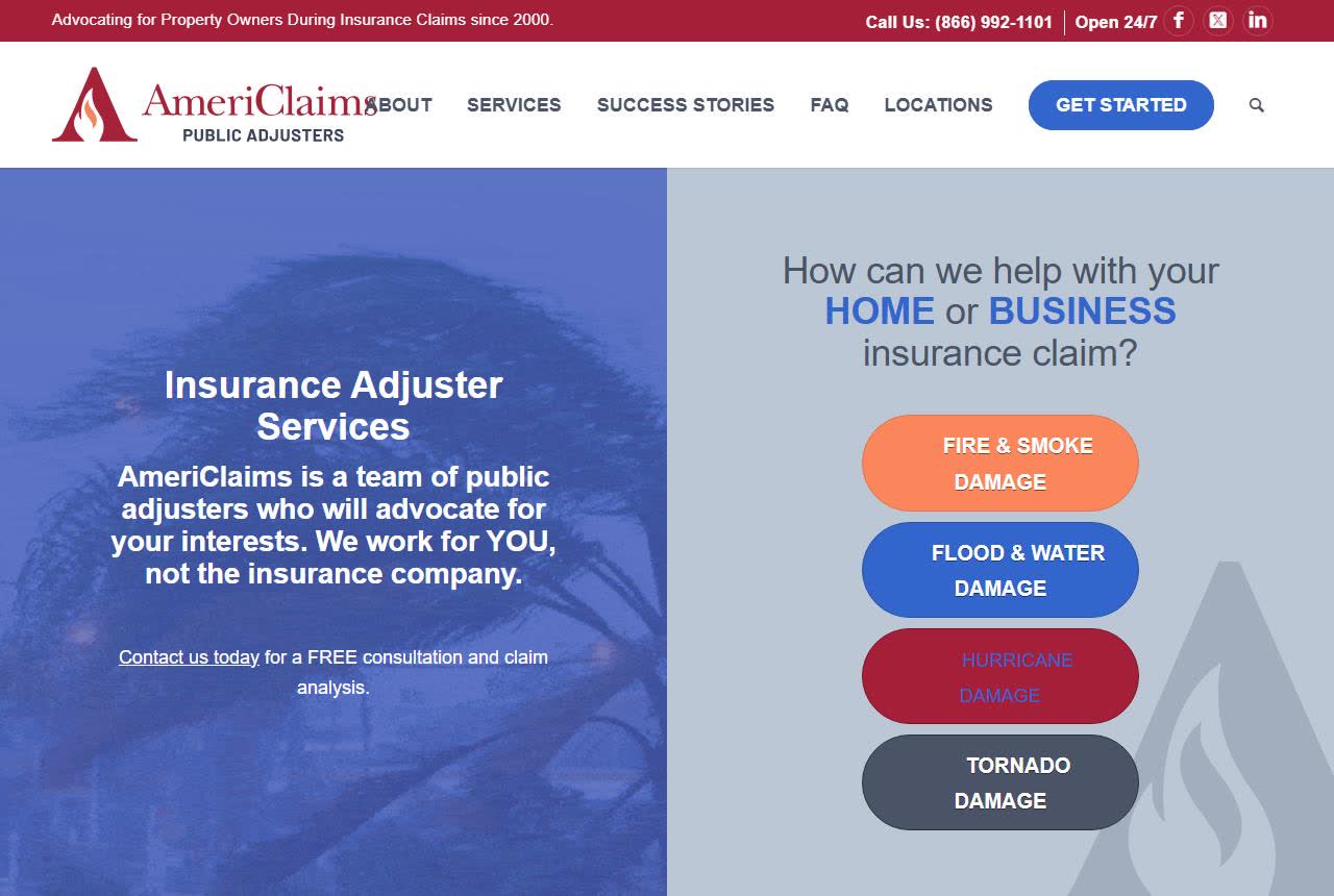 AmeriClaims website