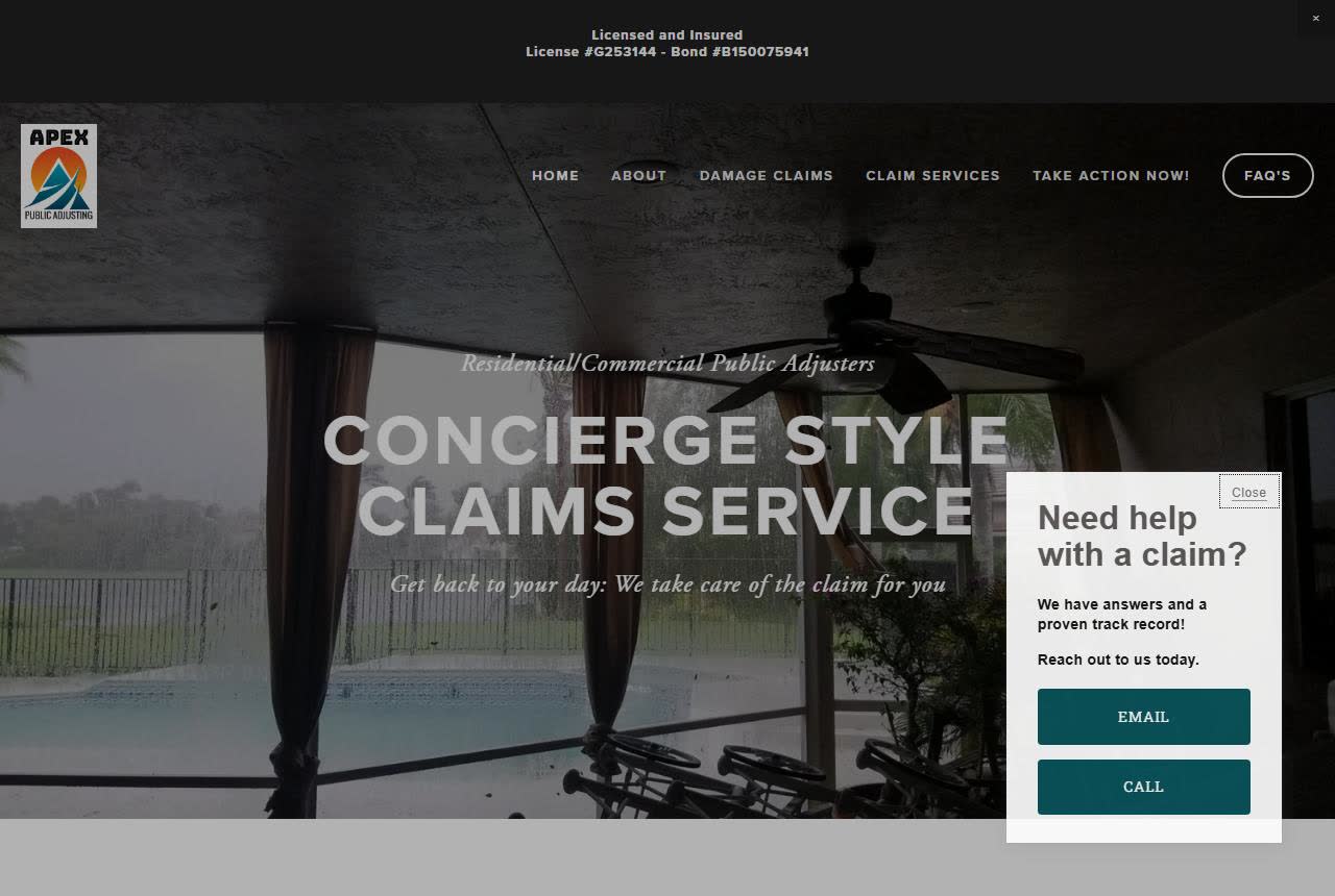 APEX Public Adjusting Inc website