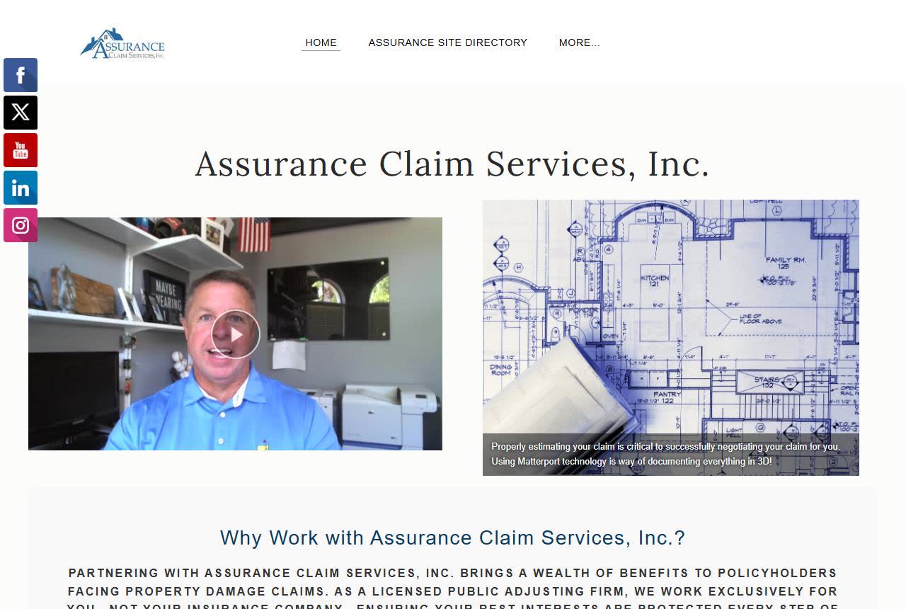 Assurance Claim Services, Inc. - Public Adjusters website