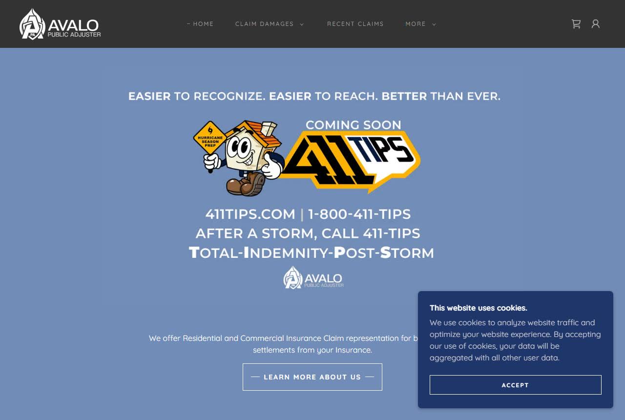 Avalo Public Adjuster website
