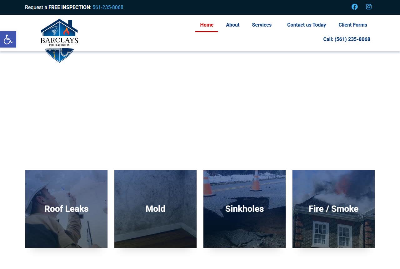 Barclays Public Adjusters website
