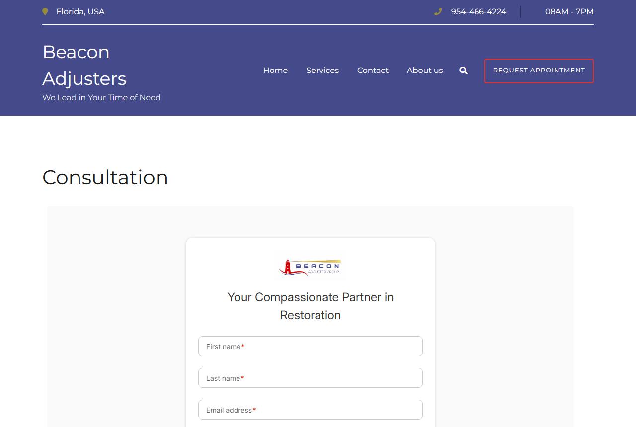 Beacon Adjusters Group website