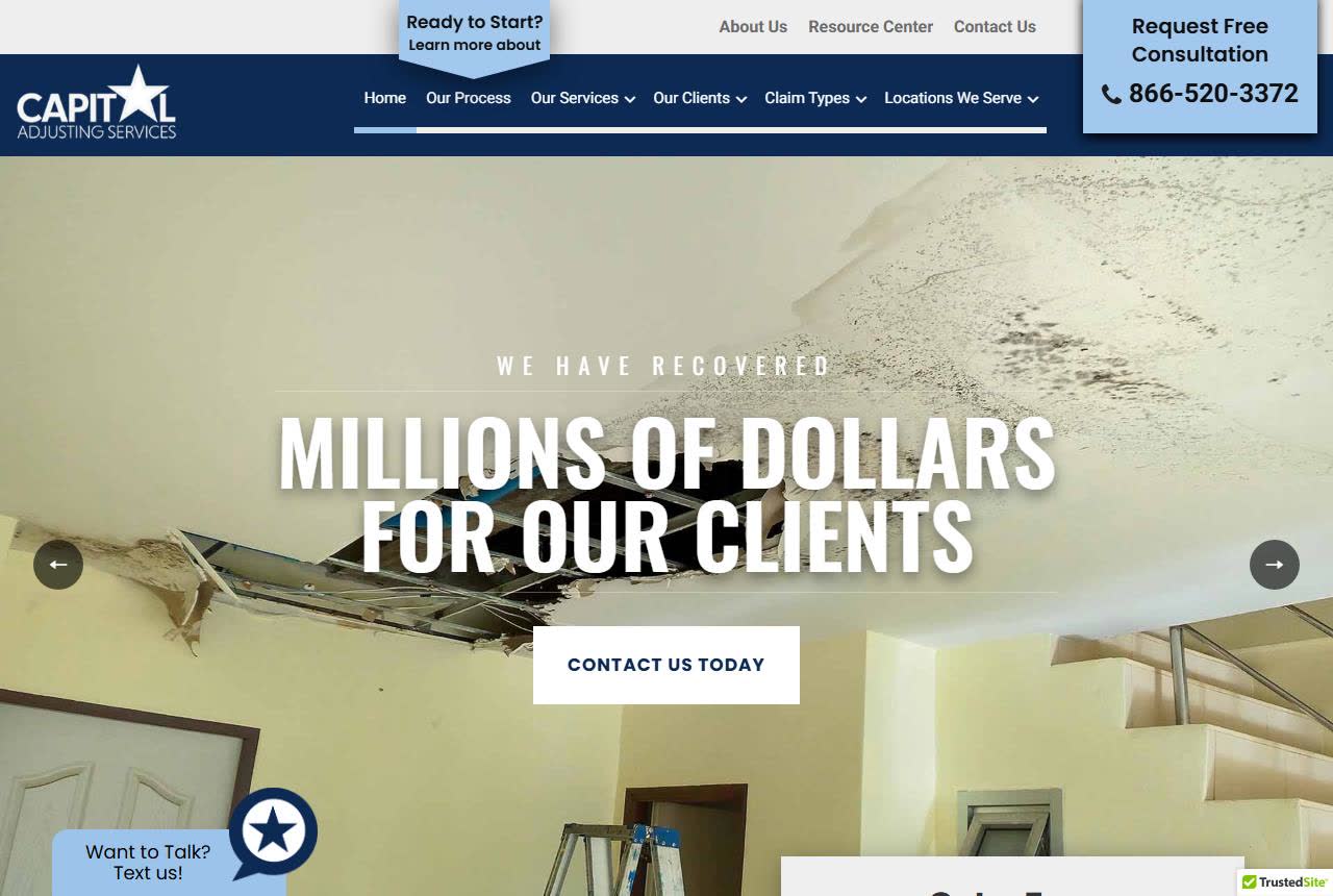 Capital Adjusting Services website