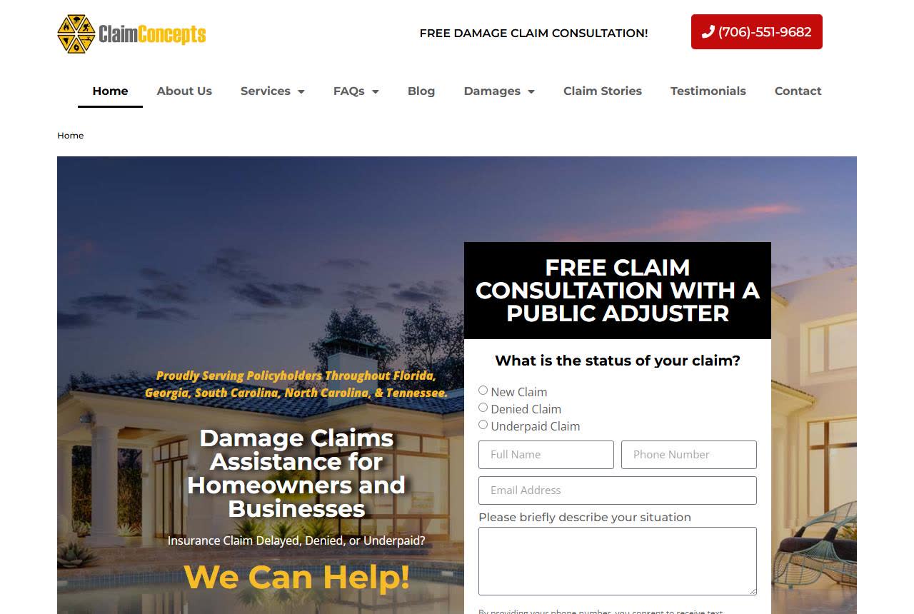 Claim Concepts Public Adjusters website
