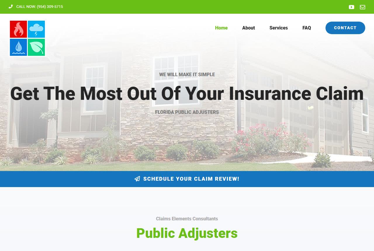 Claims Elements Consultants website