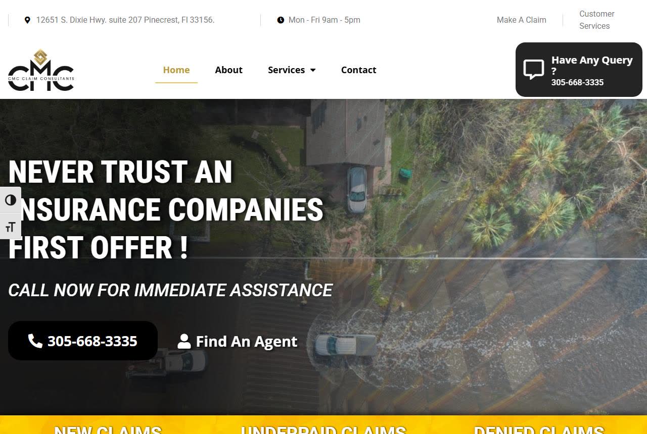 CMC Claim Consultants, Inc. Public Adjusters website