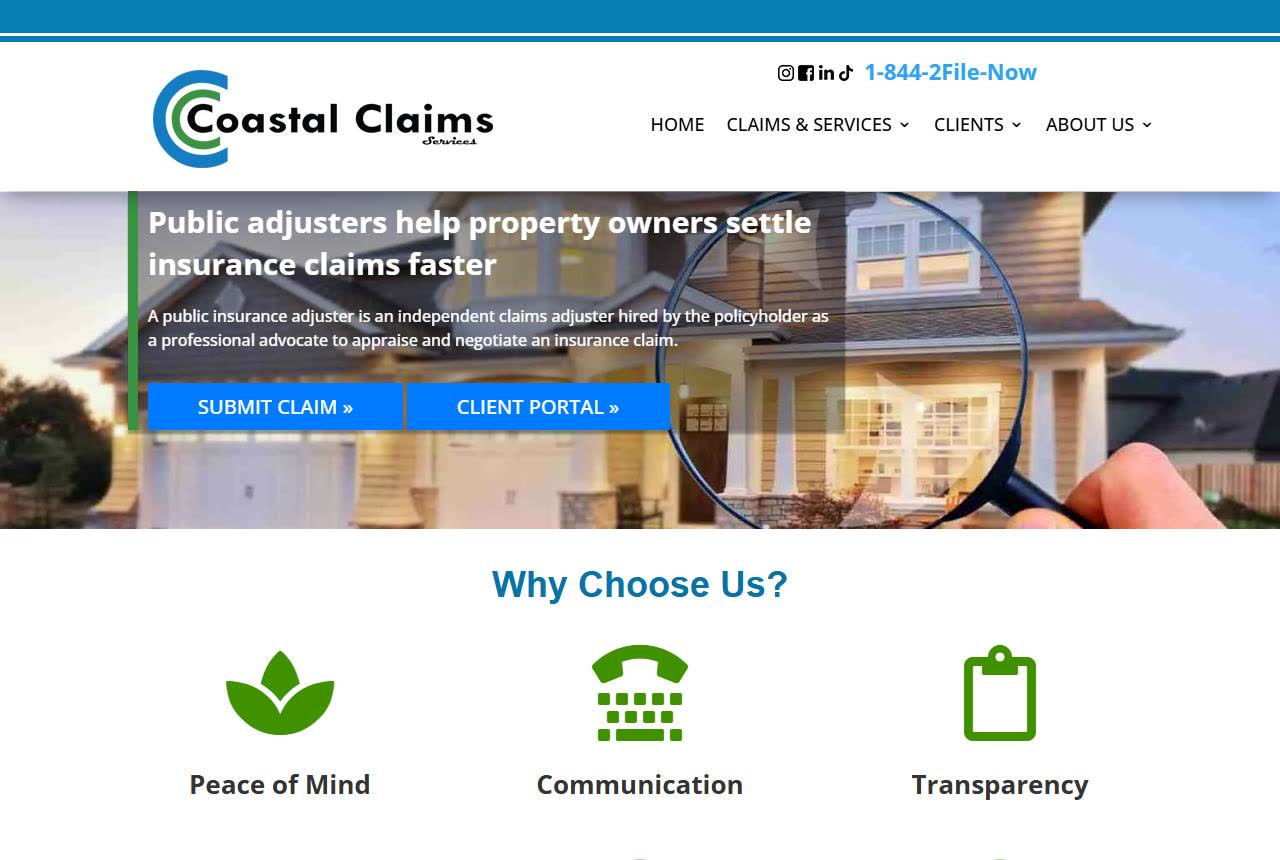 Coastal Claims, LLC website