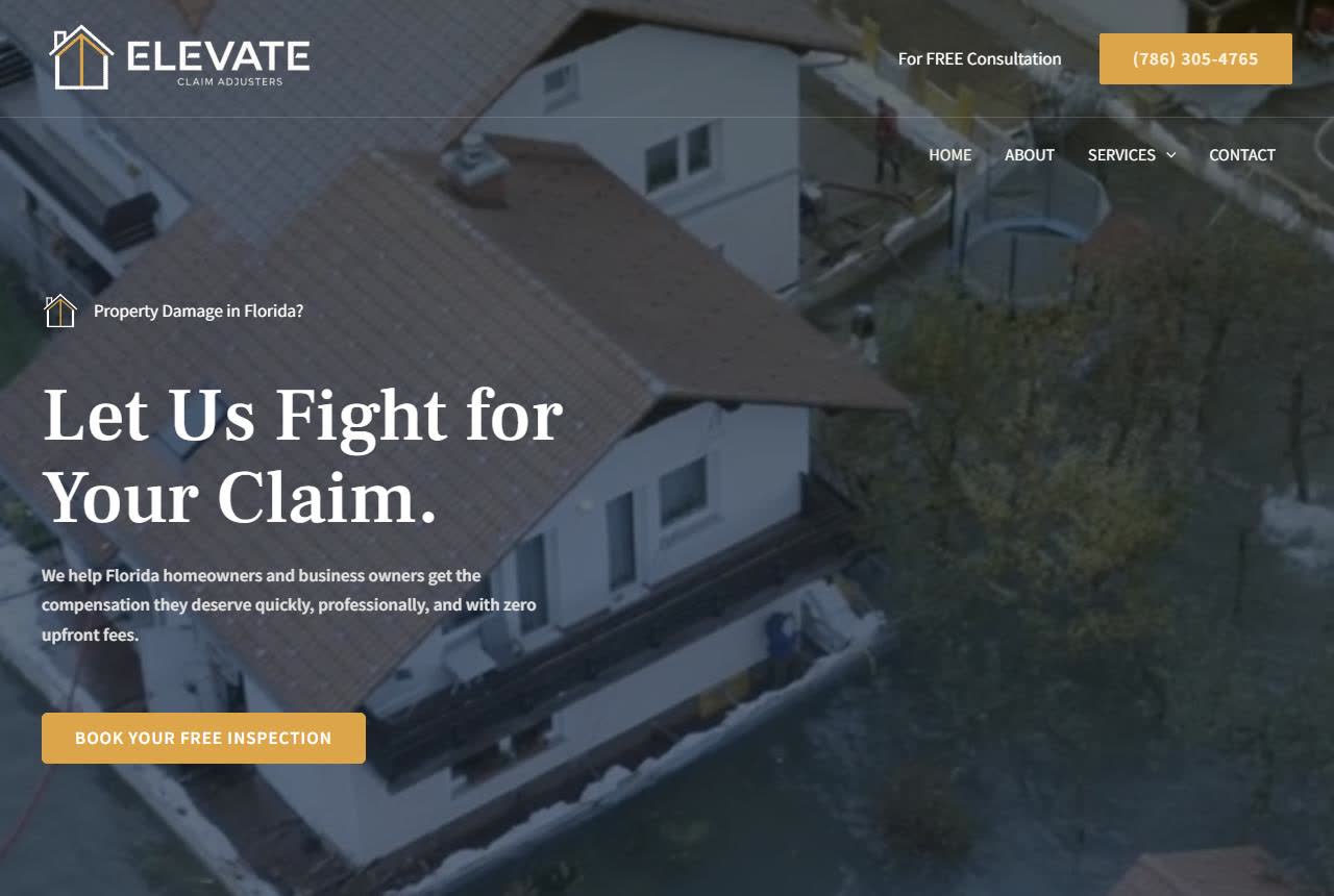 Elevate Claim Adjusters website