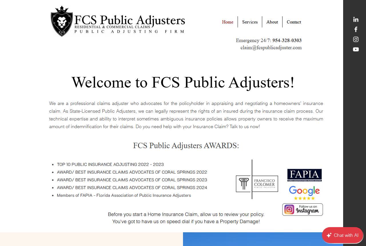 FCS Public Adjusters website