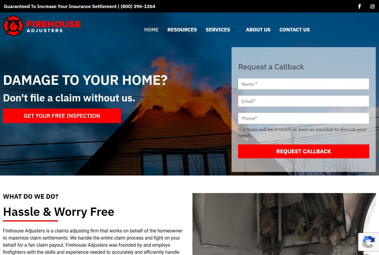 Firehouse Adjusters website