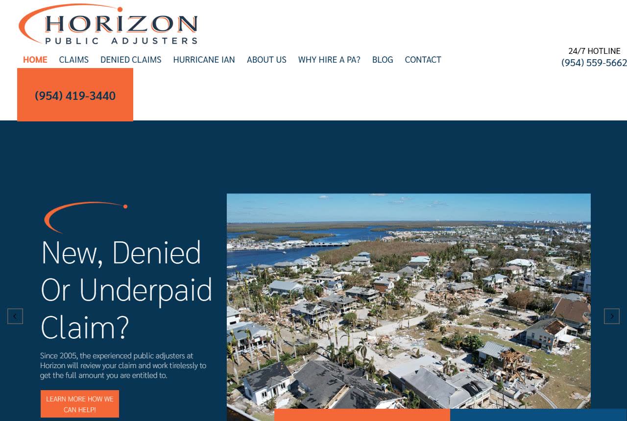 Horizon Public Adjusters website