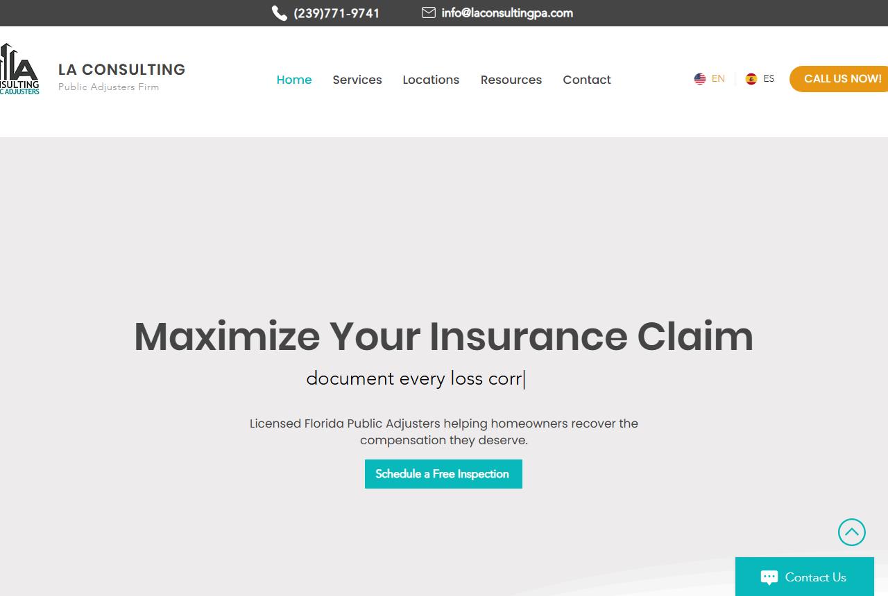LA CONSULTING & SERVICES - Public Adjusters website