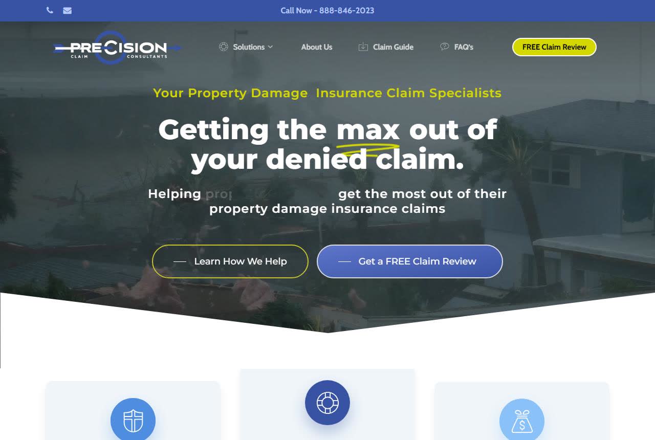 Precision Claim Consultants website