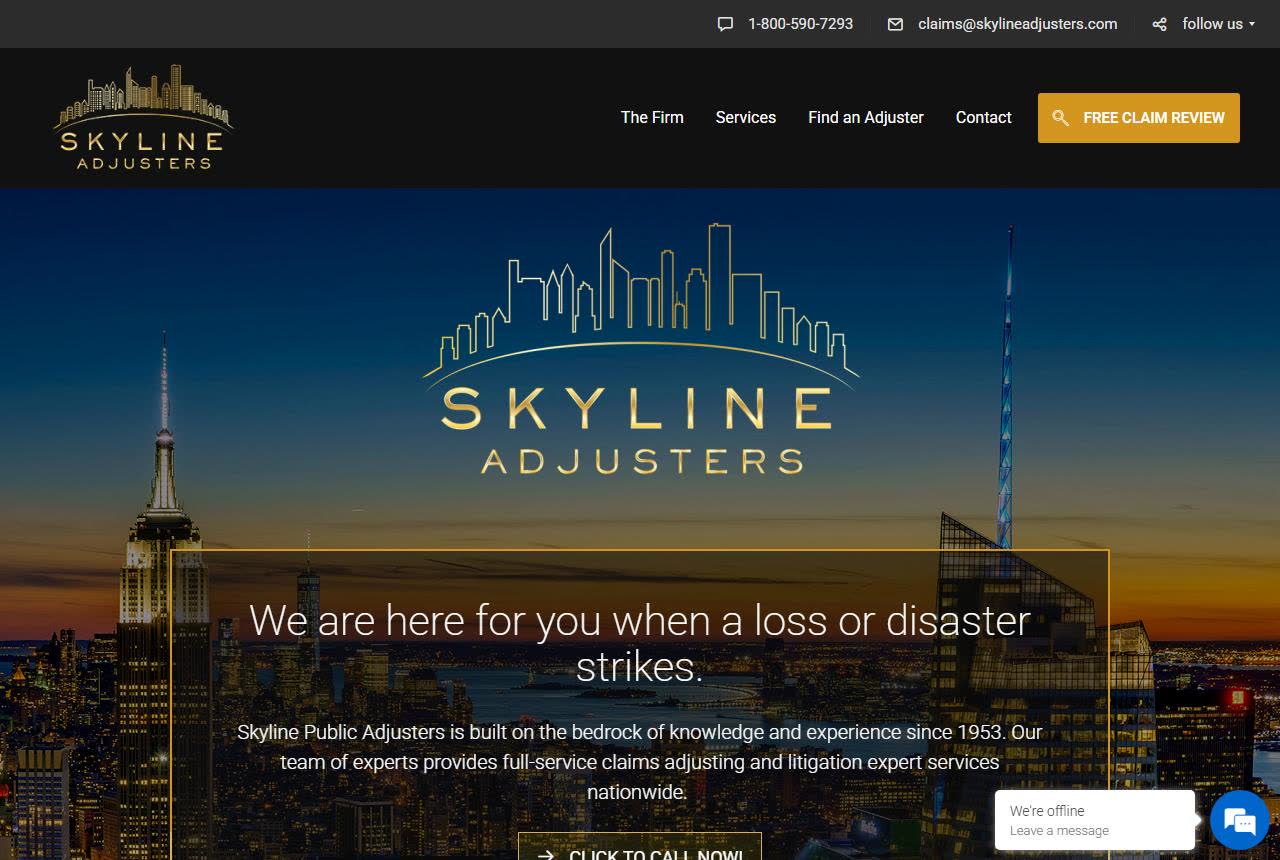 Skyline Adjusters website