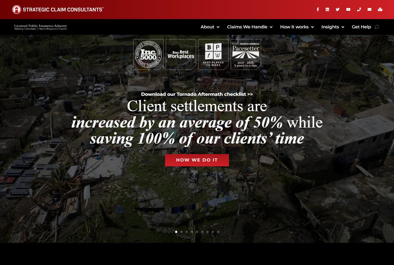 Strategic Claim Consultants website