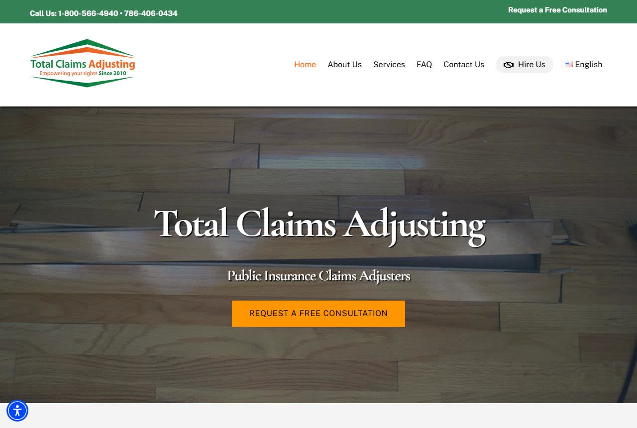 Total Claims Adjusting website