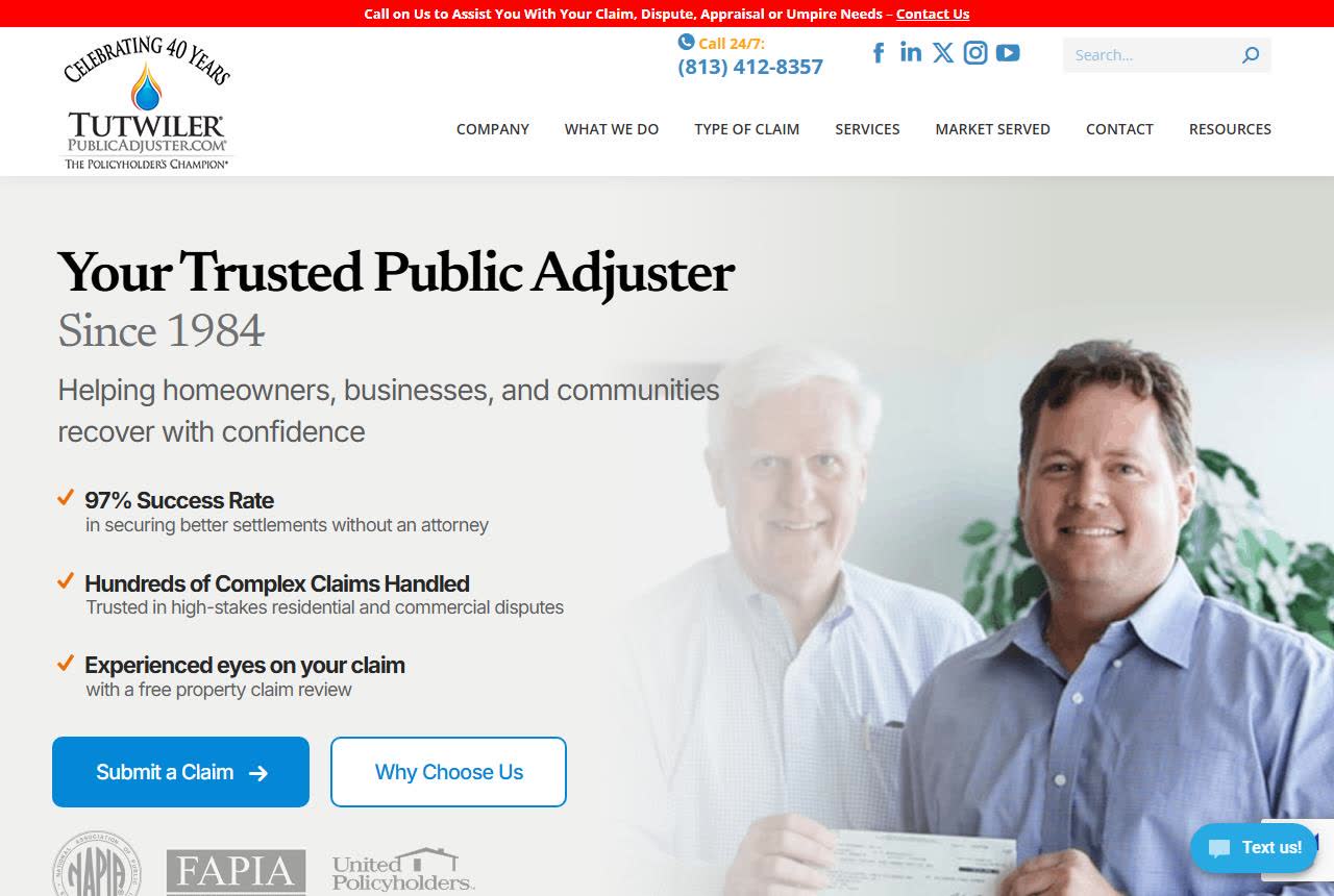 Tutwiler & Associates Public Adjusters, Inc website