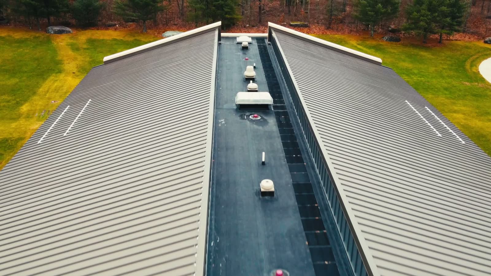 aerial-drone-shot-of-modern-school-roof.mp4
