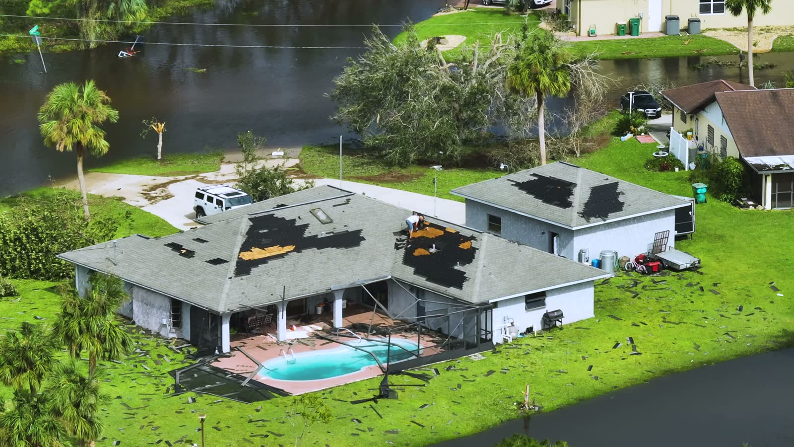 Tarped roof, still unpaid?