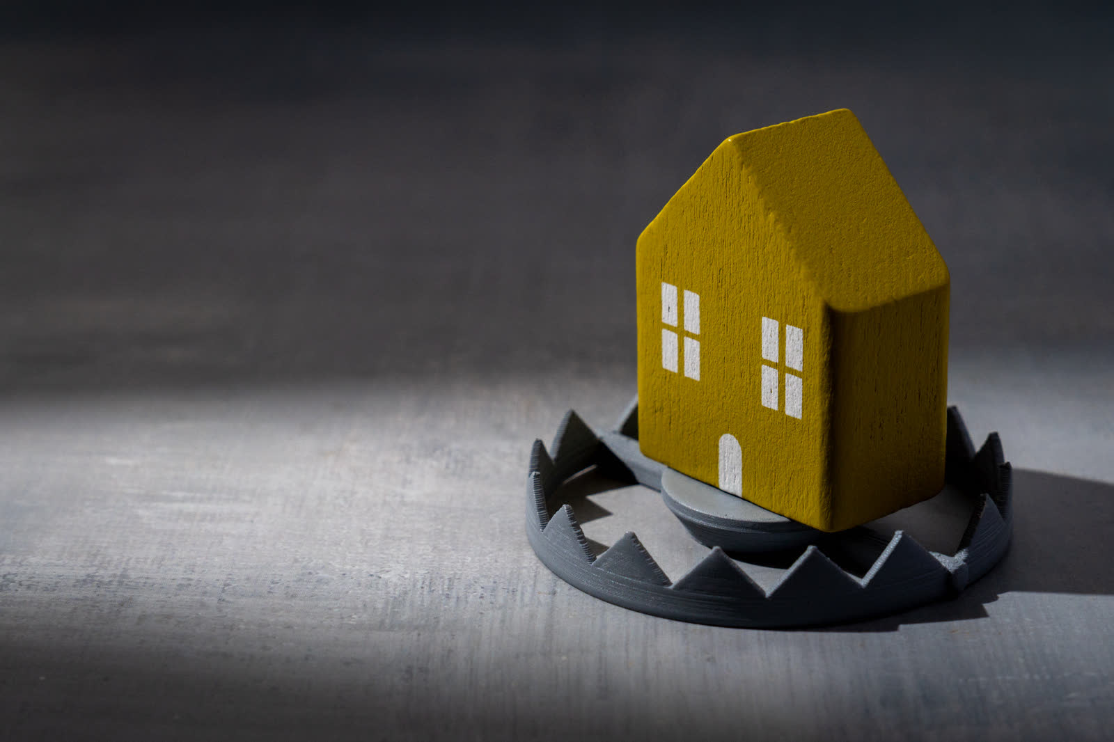 Empty house concept, a model home isolated and exposed
