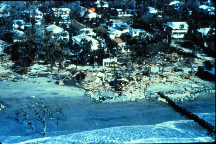 Beachfront property destroyed by Hugo's storm surge on the South Carolina coast