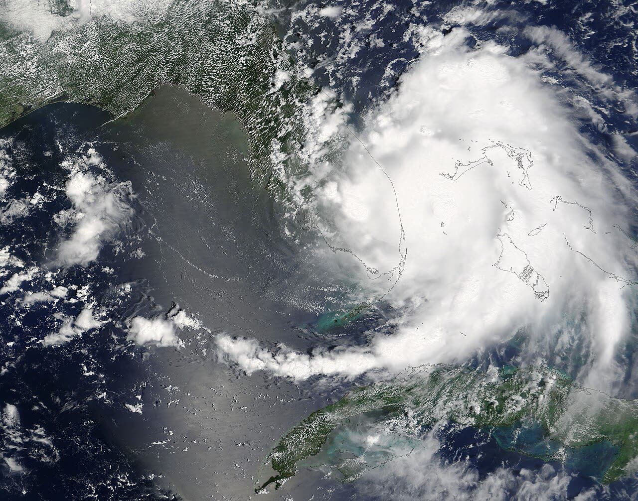 Katrina as a new Category 1 approaching southeast Florida, August 25, 2005 — the landfall Florida forgets