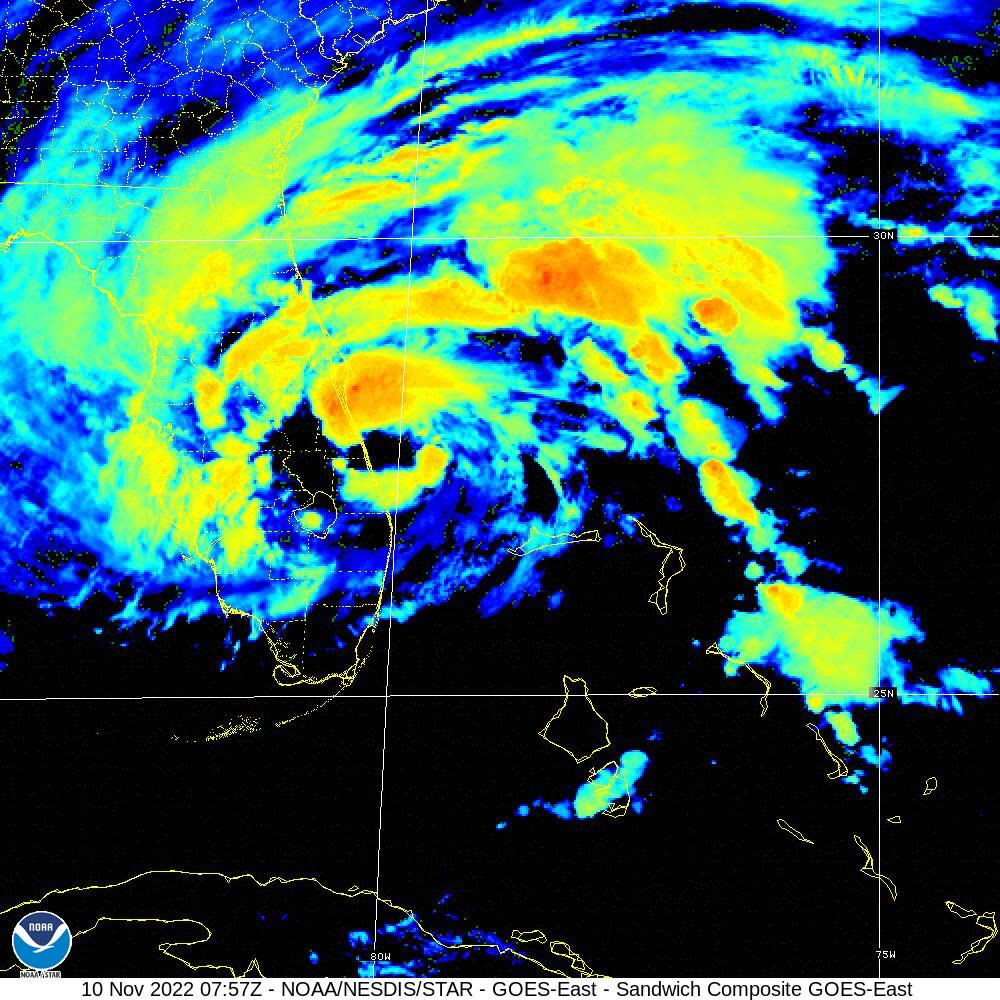 Nicole making landfall south of Vero Beach at 3 a.m. EST, November 10, 2022