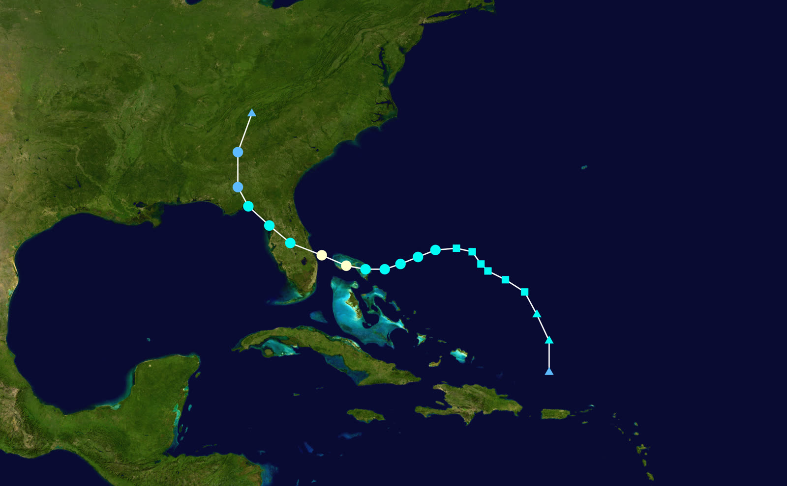 Best track of Hurricane Nicole, November 7-11, 2022
