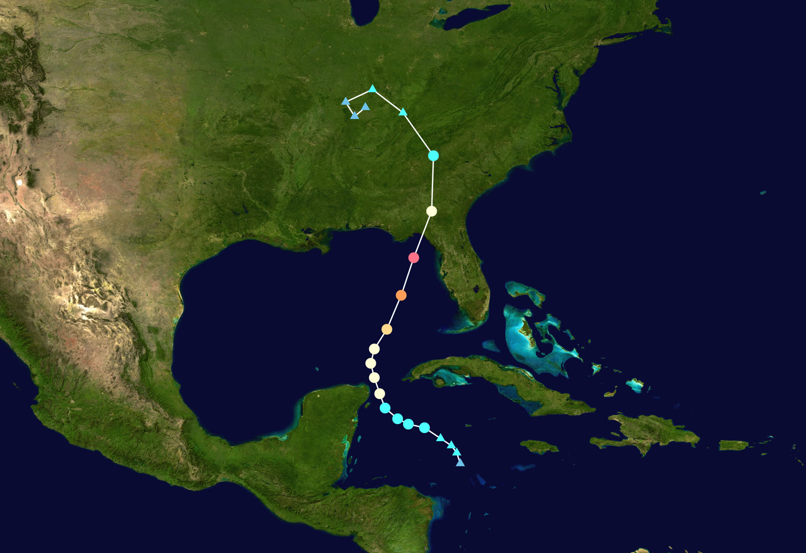 Best track and Saffir-Simpson intensity of Hurricane Helene, September 24-27, 2024
