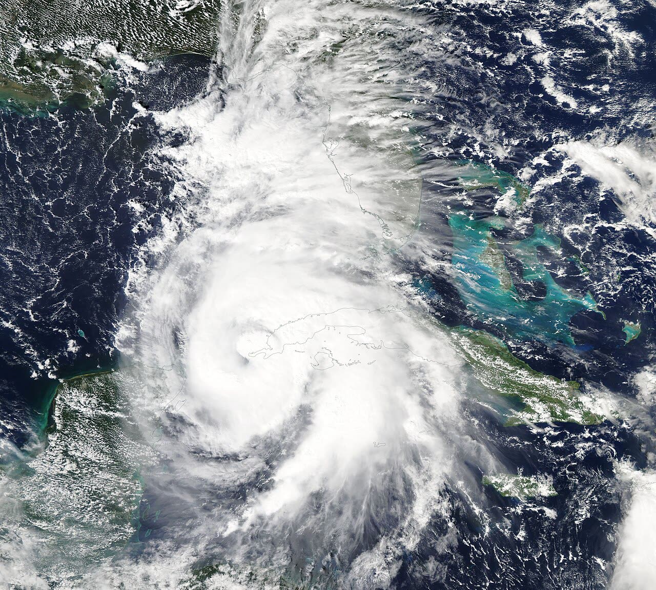 Michael filling the Gulf on landfall day, October 10, 2018